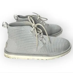 UGG Neumel Breeze Men's Bootie Size 10 Gray Knit Lace Up Casual Ankle Boots