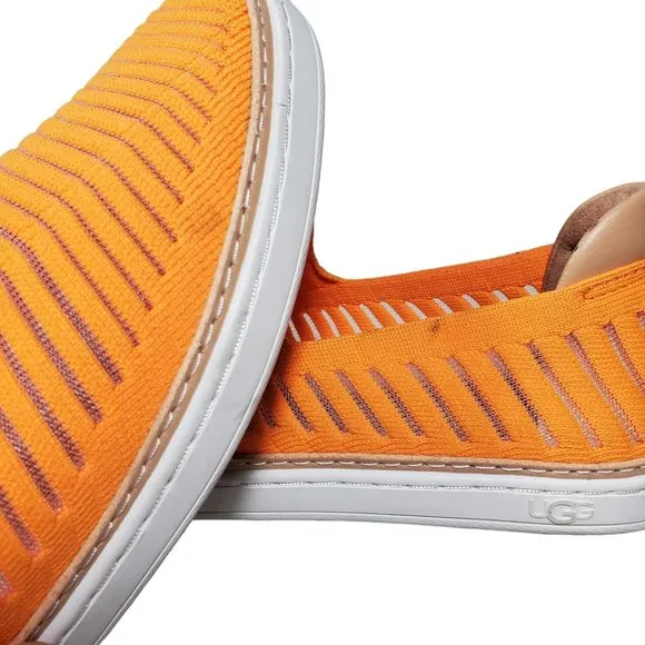 UGG Sammy Breeze Slip-On Shoes Sneakers Womens 8 Neon Orange Knit Stripes