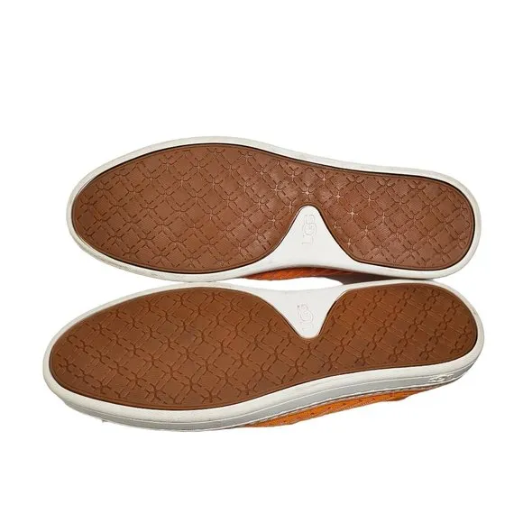 UGG Sammy Breeze Slip-On Shoes Sneakers Womens 8 Neon Orange Knit Stripes