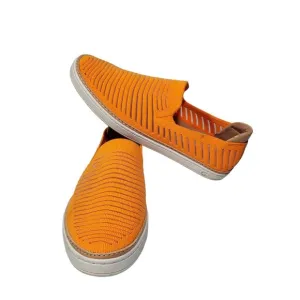 UGG Sammy Breeze Slip-On Shoes Sneakers Womens 8 Neon Orange Knit Stripes
