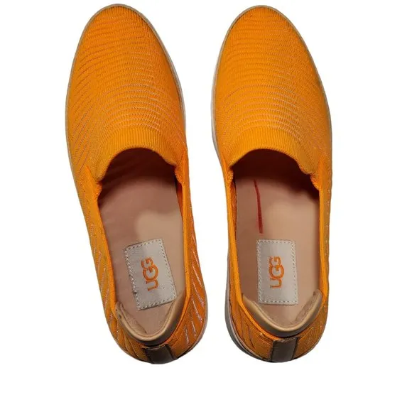 UGG Sammy Breeze Slip-On Shoes Sneakers Womens 8 Neon Orange Knit Stripes