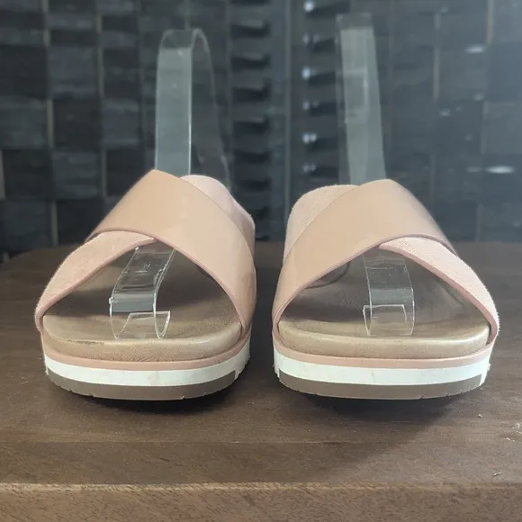 UGG Slides Pink Women's Sandals Treadlite Sz 6 Excel Used Cond Vacation KARI