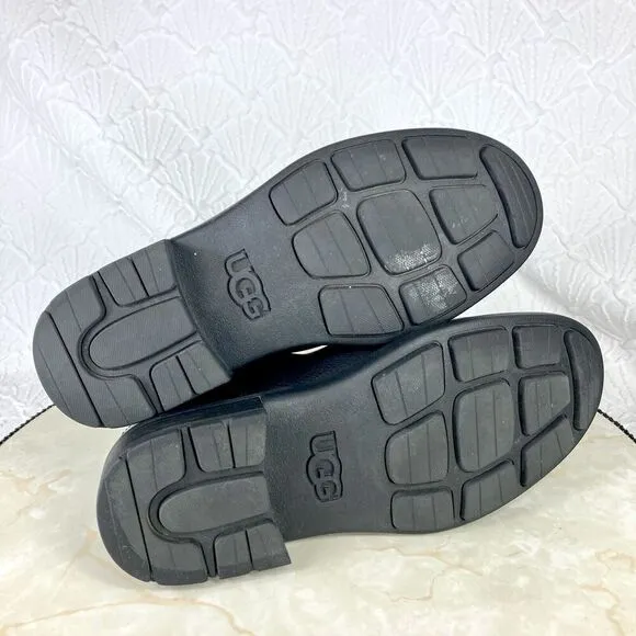 UGG Slip On Chelsea Boots Womens 5 Black Leather Chukka Dressy Comfort Boots