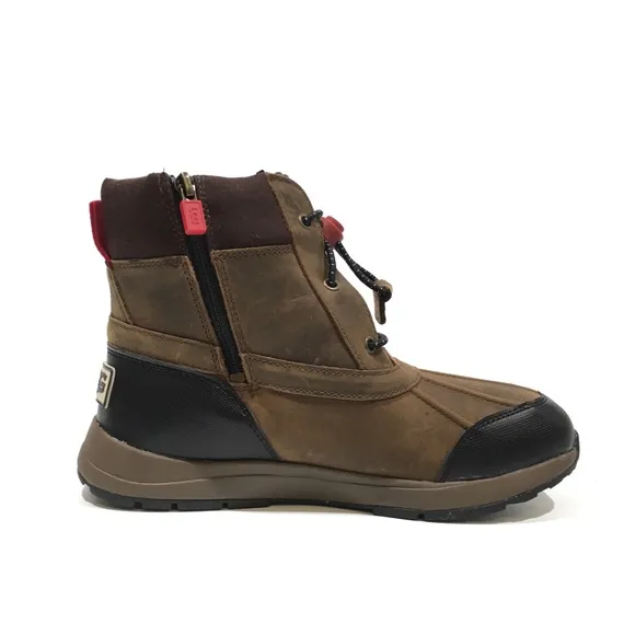 UGG TURLOCK WATERPROOF SNOW BOOTS WALNUT BROWN LEATHER -BIG KIDS US 6 -NEW