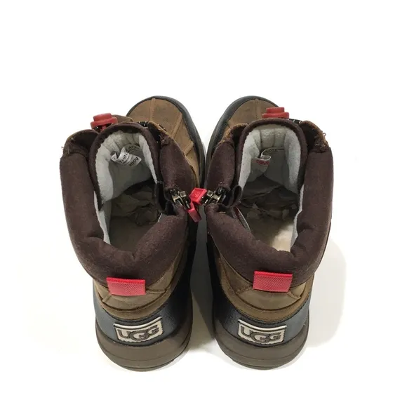 UGG TURLOCK WATERPROOF SNOW BOOTS WALNUT BROWN LEATHER -BIG KIDS US 6 -NEW