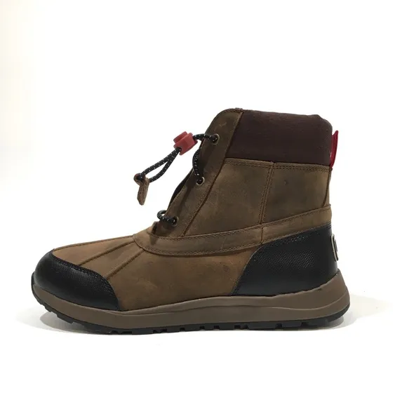 UGG TURLOCK WATERPROOF SNOW BOOTS WALNUT BROWN LEATHER -BIG KIDS US 6 -NEW