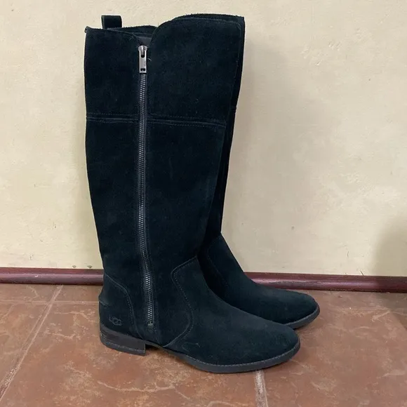 UGG Women's Black Suede Knee-High Boots