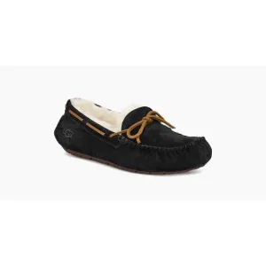 UGG Women’s Size 7 Dakota Suede Leather Slippers Black Slip On Moccasins Comfy