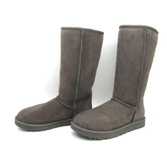 UGG CLASSIC TALL II SHEEPSKIN BOOTS IN GREY SZ 9