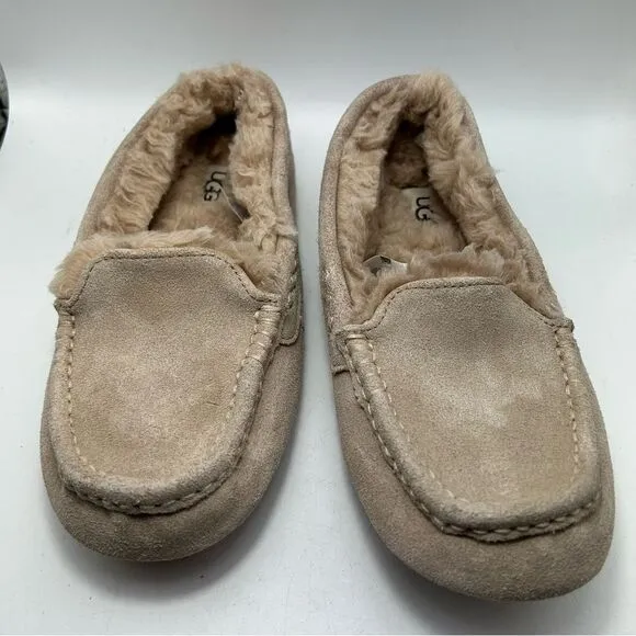 UGG WOMANS Ansley sheepskin slipper 7  beige 1106878 shoes nubuck suede