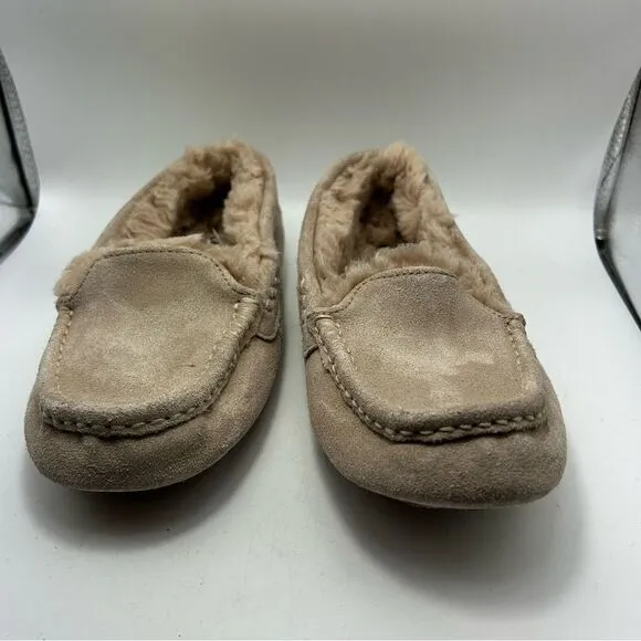 UGG WOMANS Ansley sheepskin slipper 7  beige 1106878 shoes nubuck suede