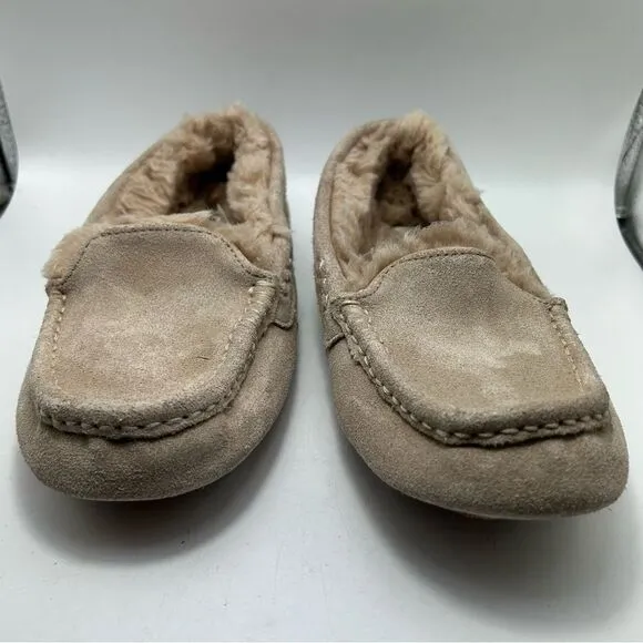 UGG WOMANS Ansley sheepskin slipper 7  beige 1106878 shoes nubuck suede