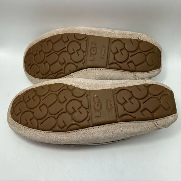 UGG WOMANS Ansley sheepskin slipper 7  beige 1106878 shoes nubuck suede
