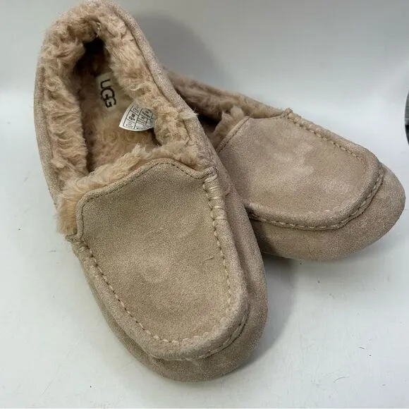 UGG WOMANS Ansley sheepskin slipper 7  beige 1106878 shoes nubuck suede