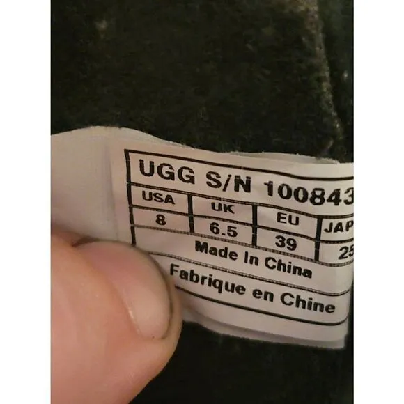UGG Women's Black Leather Elsa Waterproof Lace-Up Tall Boots Size 8