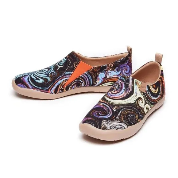 UIN Men's Sneaker Canvas Slip-On Walking Travel Shoes (Starry Night)No Box