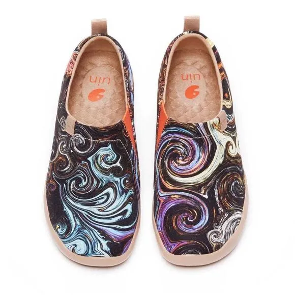 UIN Men's Sneaker Canvas Slip-On Walking Travel Shoes (Starry Night)No Box