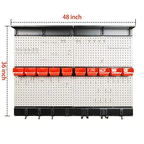 Ultrawall Garage Storage, 48x36 inch Pegboard with Hooks Garage Storage Bins Tool Board Panel Tool Organizer