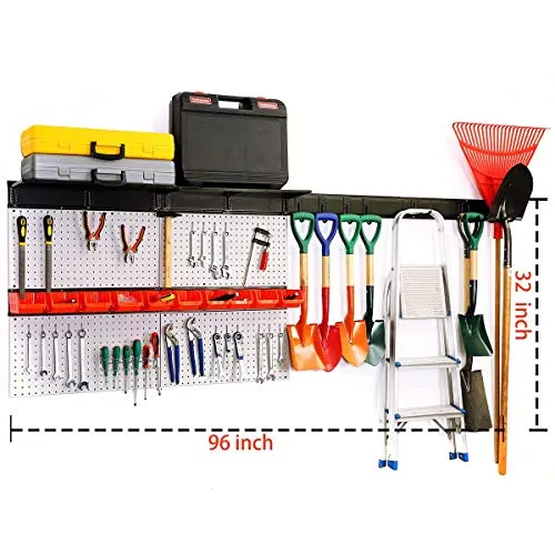 Ultrawall Garage Storage, 48x36 inch Pegboard with Hooks Garage Storage Bins Tool Board Panel Tool Organizer