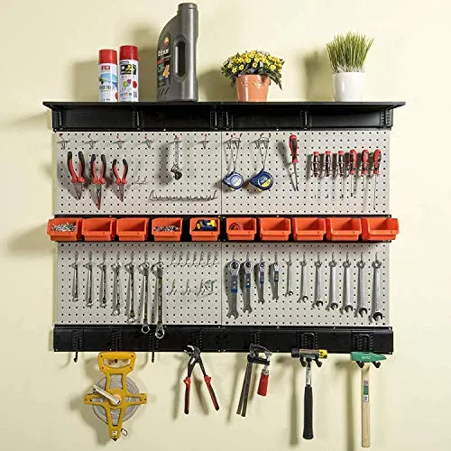 Ultrawall Garage Storage, 48x36 inch Pegboard with Hooks Garage Storage Bins Tool Board Panel Tool Organizer