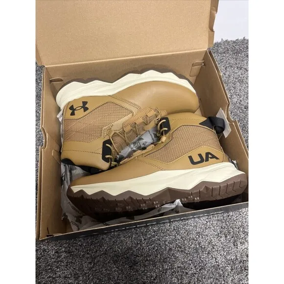 Under Armour Boots Men’s Size 8 UA Stellar G2 6&quot; Tactical Duty Brown Hiking