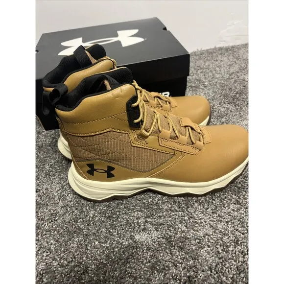 Under Armour Boots Men’s Size 8 UA Stellar G2 6&quot; Tactical Duty Brown Hiking