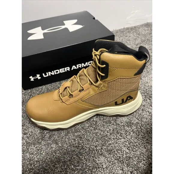 Under Armour Boots Men’s Size 8 UA Stellar G2 6&quot; Tactical Duty Brown Hiking
