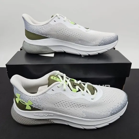 Under Armour HOVR Turbulence 2 Running Shoes Green White Gray Men's Size 10.5‎