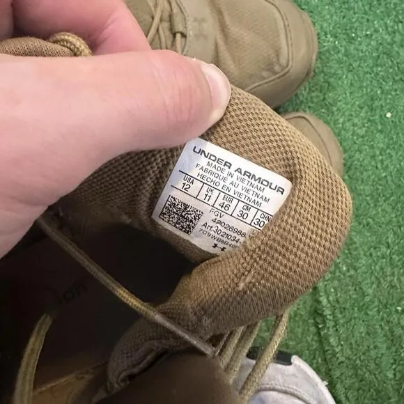 Under Armour Micro G Valsetz Boots Mens 12 AR 670-1 Tactical Tan Lightweight
