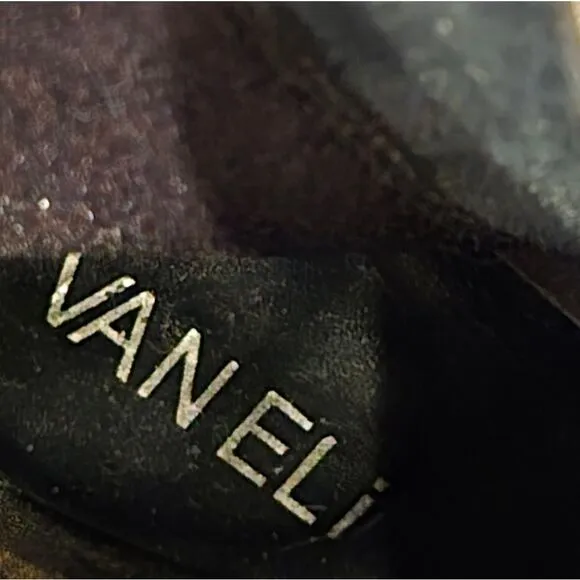 Vaneli Black Leather Boots Womens Size 8.5
