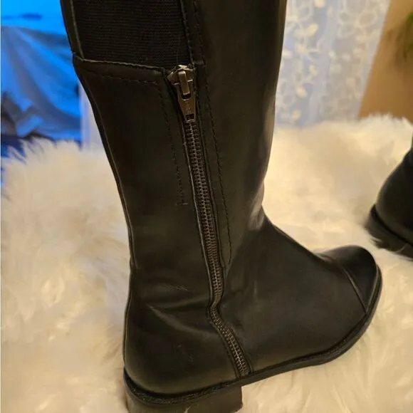 Vaneli Black Leather Boots Womens Size 8.5