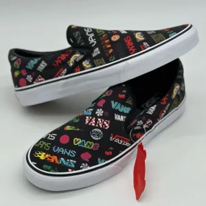 Vans Black Slip-On Sneakers Vibrant Design