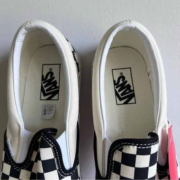 Vans Classic Slip On White Black Checkerboard Men’s Shoe Size 11 #B1495