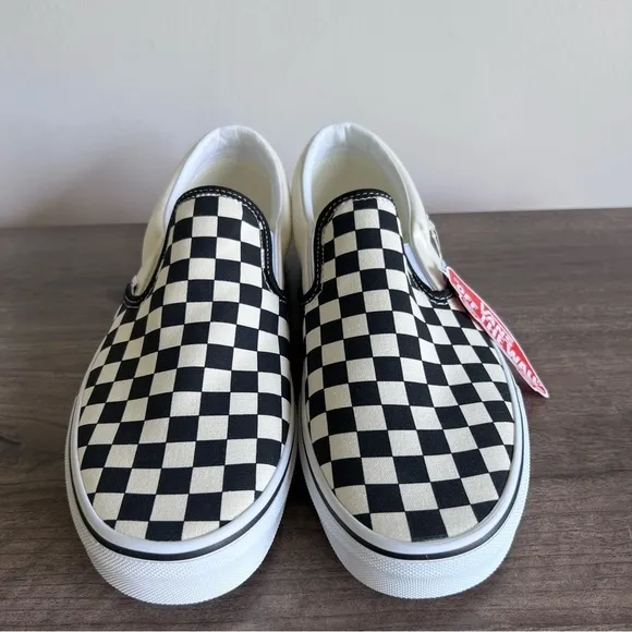Vans Classic Slip On White Black Checkerboard Men’s Shoe Size 11 #B1495