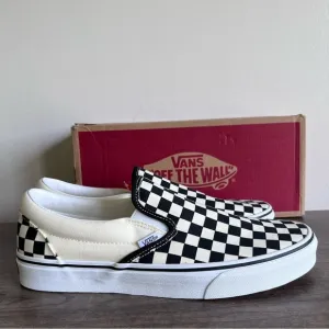 Vans Classic Slip On White Black Checkerboard Men’s Shoe Size 11 #B1495