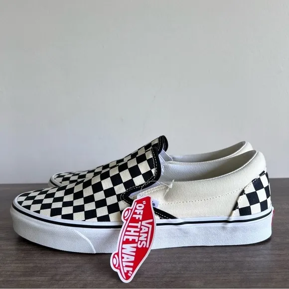 Vans Classic Slip On White Black Checkerboard Men’s Shoe Size 11 #B1495