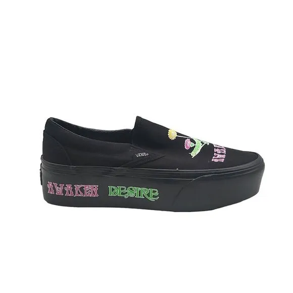 Vans Glow In The Dark Gothic Punk Classic Slip On Platform Womens Shoes Size 7.5