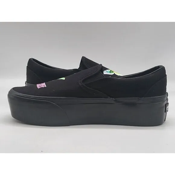 Vans Glow In The Dark Gothic Punk Classic Slip On Platform Womens Shoes Size 7.5