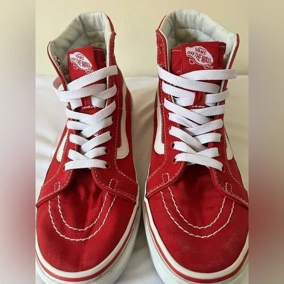 Vans Hitop red skateboarding womens shoes size 8.5 or size 7 mens