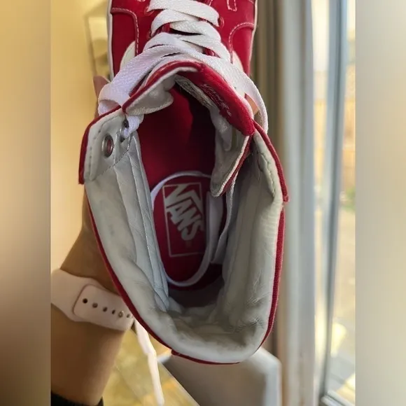 Vans Hitop red skateboarding womens shoes size 8.5 or size 7 mens