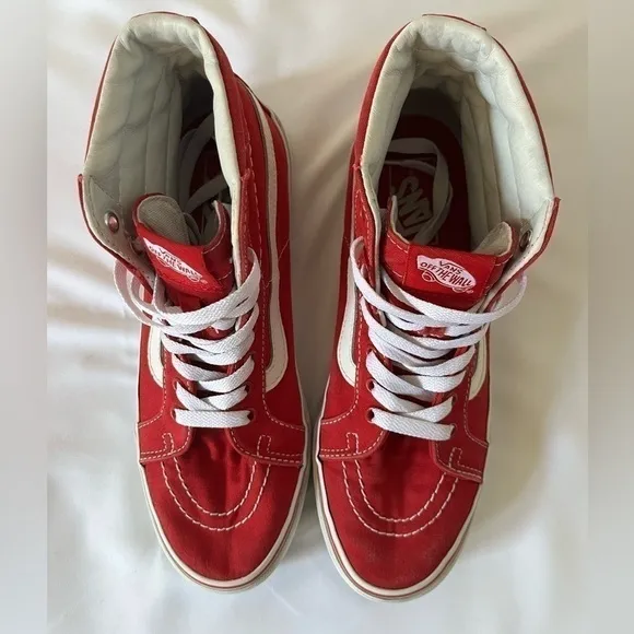 Vans Hitop red skateboarding womens shoes size 8.5 or size 7 mens