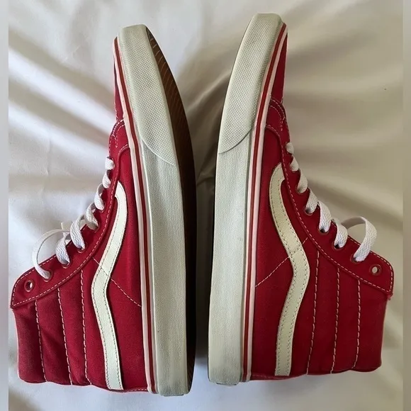 Vans Hitop red skateboarding womens shoes size 8.5 or size 7 mens