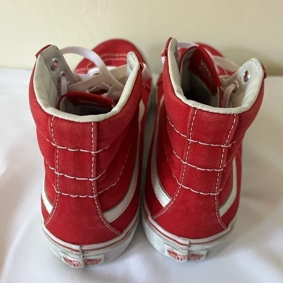 Vans Hitop red skateboarding womens shoes size 8.5 or size 7 mens