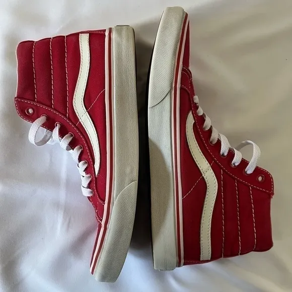 Vans Hitop red skateboarding womens shoes size 8.5 or size 7 mens