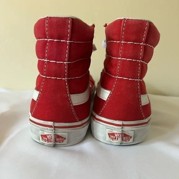 Vans Hitop red skateboarding womens shoes size 8.5 or size 7 mens