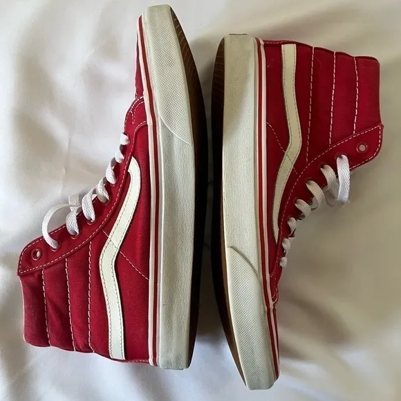 Vans Hitop red skateboarding womens shoes size 8.5 or size 7 mens