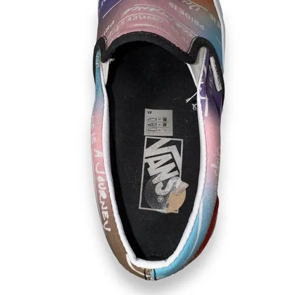Vans UA Classic Slip-on Pride Skate Shoes Multicolor Rainbow Women's 7