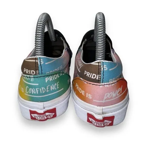 Vans UA Classic Slip-on Pride Skate Shoes Multicolor Rainbow Women's 7