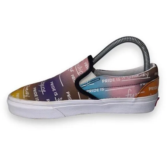 Vans UA Classic Slip-on Pride Skate Shoes Multicolor Rainbow Women's 7
