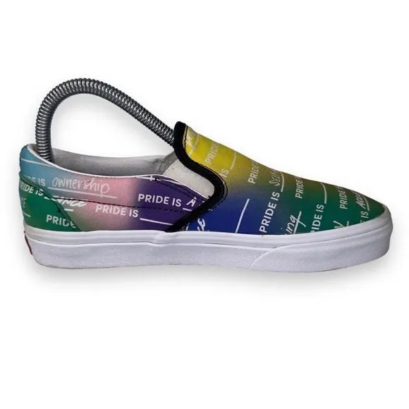Vans UA Classic Slip-on Pride Skate Shoes Multicolor Rainbow Women's 7